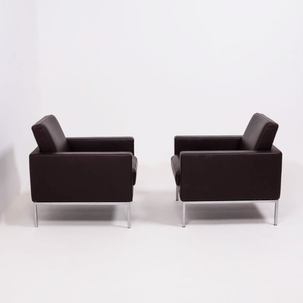 Walter Knoll Brown Leather Armchairs, Set of 2