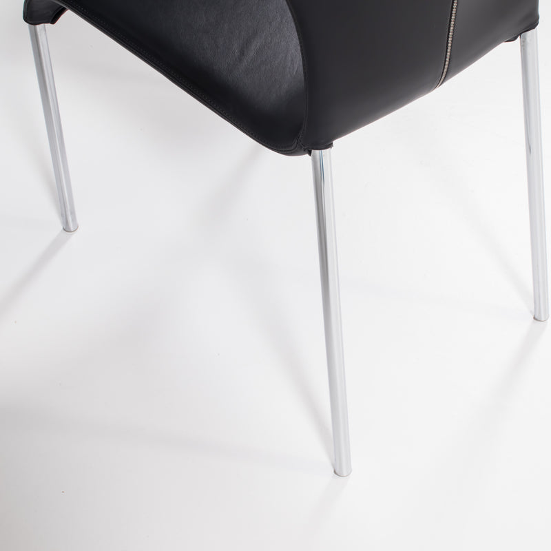 B&B Italia by Naoto Fukasawa Papilio Black Leather Dining Chairs