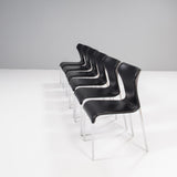 B&B Italia by Naoto Fukasawa Papilio Black Leather Dining Chairs, Set of 6