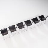 B&B Italia by Naoto Fukasawa Papilio Black Leather Dining Chairs, Set of 6