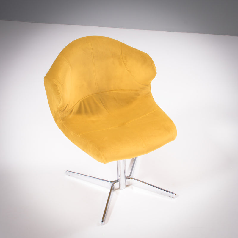Ligne Roset by Emmanuel Dietrich Alster Yellow Velvet Swivel Office Chair, 2011