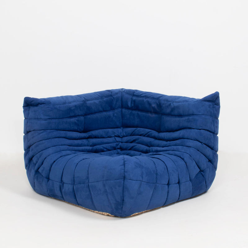 Ligne Roset by Michel Ducaroy Togo Blue Modular Sofa and Footstool, Set of 5