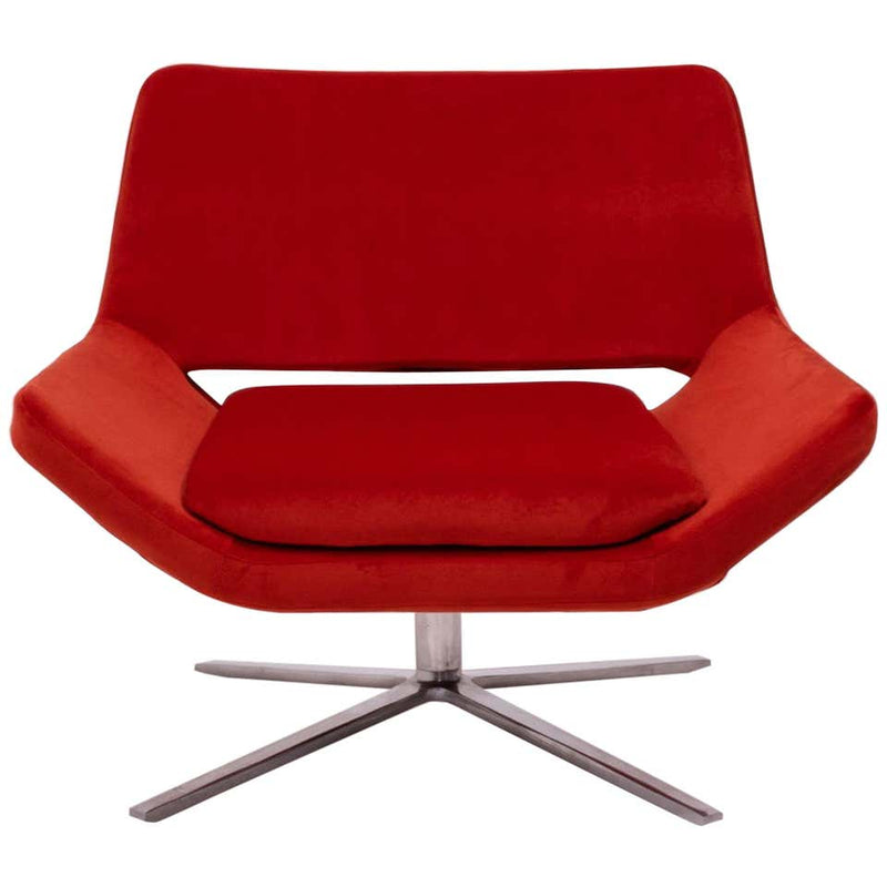 Metropolitan Orange Velvet Accent Chair by Jeffrey Bernett for B&B Italia