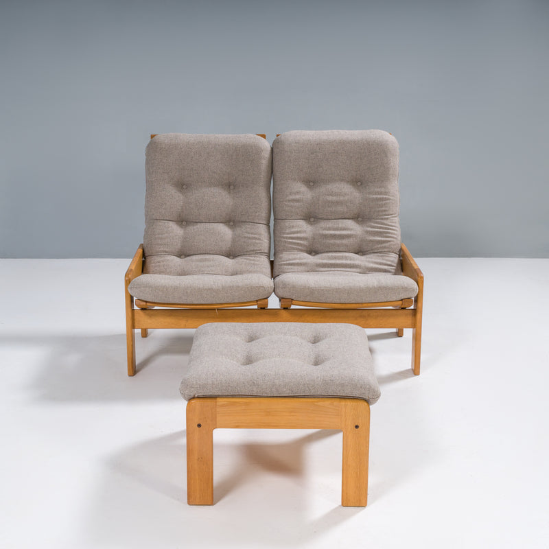 Yngve Ekström for Swedese Set of Two Sofas, Footstool and Coffee Table Set, 1960s