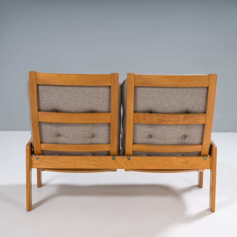 Yngve Ekström for Swedese Grey Fabric 2 Seat Sofa, 1960s