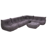 Ligne Roset by Michel Ducaroy Togo Grey Modular Sofa and Footstool, Set of 5