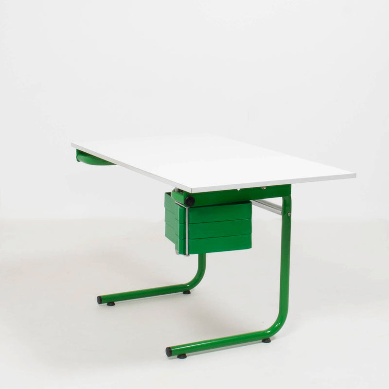Joe Colombo for Bieffeplast White and Green Desk, 1970s