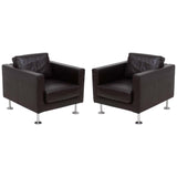 Vitra by Jasper Morrison, Park Brown Leather Armchair, Set of 2