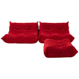 Ligne Roset by Michel Ducaroy Togo Red Modular Sofas and Footstool, Set of 3