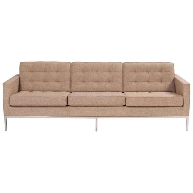 Florence Knoll for Knoll Cream Fabric Relaxed Three-seater Sofa