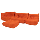 Ligne Roset by Michel Ducaroy Togo Orange Modular Sofa, Set of 4