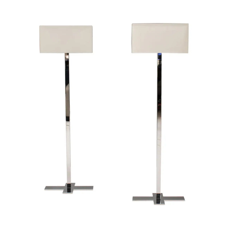 Maxalto by Antonio Citterio Leukon White and Chrome Floor Lamps, Set of 2