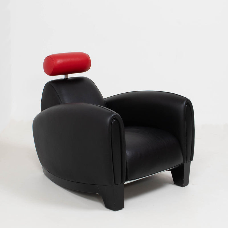 De Sede by Franz Romero DS-57 Black and Red Leather Armchair