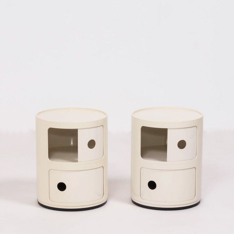 Componibili Ivory Storage Units, by Anna Castelli Ferrieri for Kartell, Set of 2