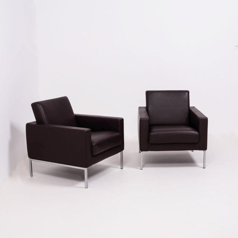 Walter Knoll Brown Leather Armchairs, Set of 2