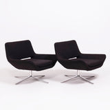 B&B Italia by Jeffrey Bernett Metropolitan Grey Fabric Accent Chairs, Set of Two