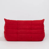 Ligne Roset by Michel Ducaroy Togo Red Modular Sofas and Footstool, Set of 3