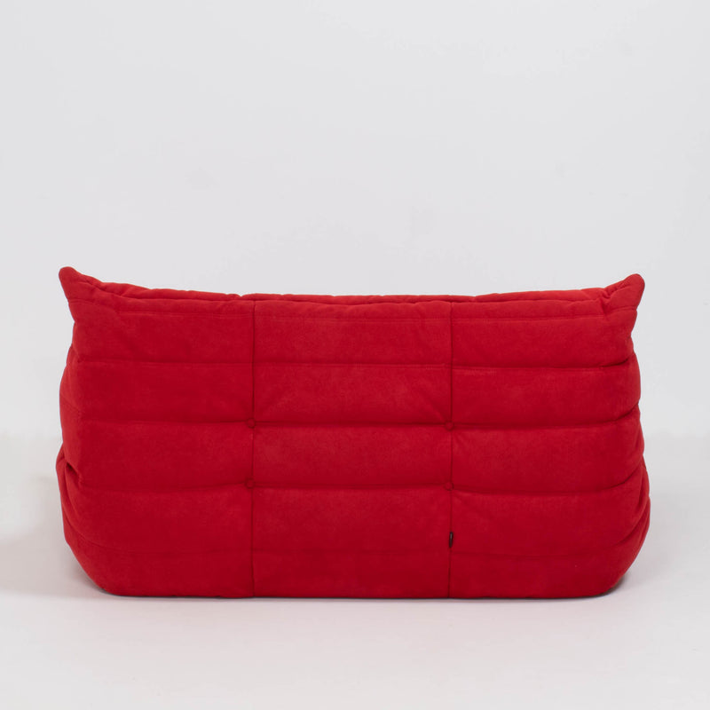 Ligne Roset by Michel Ducaroy Togo Red Modular Sofa and Footstool, Set of 4