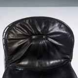 Gastone Rinaldi for RIMA Black Leather Sabrina Dining Chairs, 1970s, Set of 4