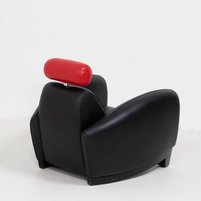 De Sede by Franz Romero DS-57 Black and Red Leather Armchair