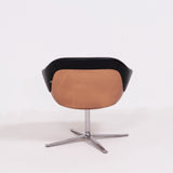 Walter Knoll by Pearson Lloyd, Black Leather Swivel Accent Turtle Chair