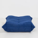 Ligne Roset by Michel Ducaroy Togo Blue Armchair and Footstool, Set of 2