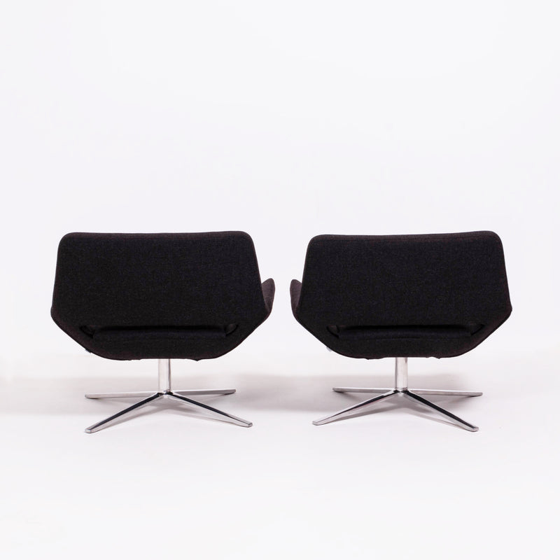 B&B Italia by Jeffrey Bernett Metropolitan Grey Fabric Accent Chairs, Set of Two