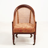 19th Century Bergère Beech Armchair with Caned Back