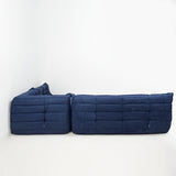 Ligne Roset by Michel Ducaroy Togo Dark Blue Sofa, Set of 3