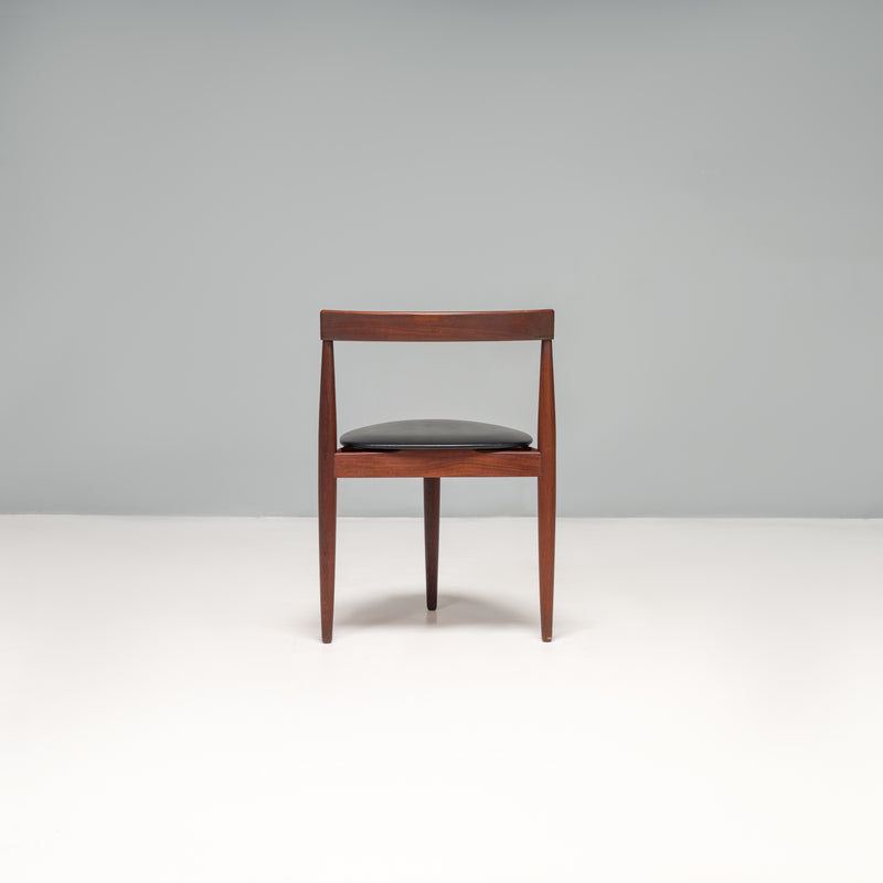 Hans Olsen Teak Extending Dining Table & Tripod Leather Dining Chairs, 1960s