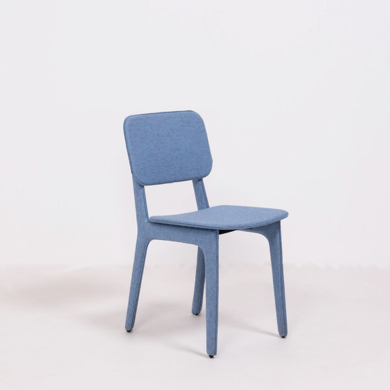 Blue Felt Chairs by Delo Lindo for Ligne Roset, Set of 6