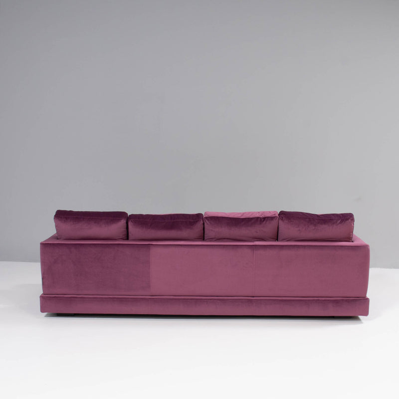 Roche Bobois Eclipse 4 Seater Sofa Deep Purple Velvet