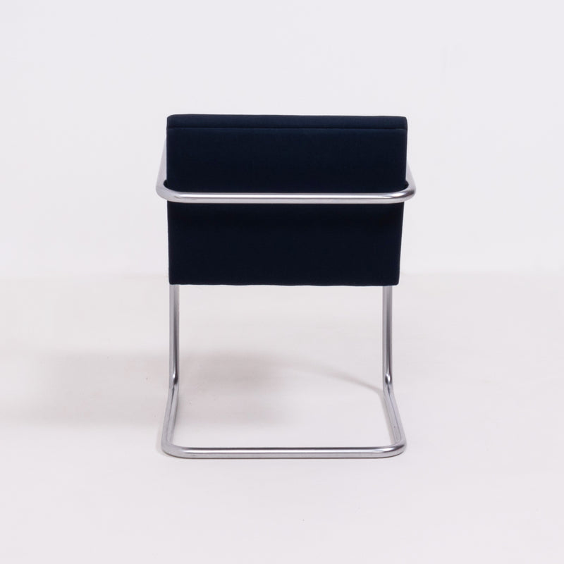 Brno Navy Fabric Dining Chairs by Ludwig Mies van der Rohe for Knoll, Set of 4