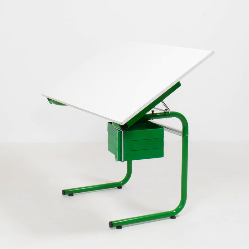 Joe Colombo for Bieffeplast White and Green Desk, 1970s
