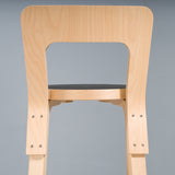 Alvar Aalto for Artek Birch & Black Linoleum 65 Dining Chairs, Set of 2