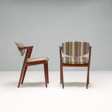 Kai Kristiansen Rosewood No 42 Chairs with Paul Smith upholstery, Set of 2