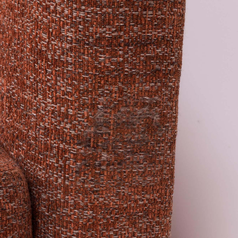 Milo Baughman Four-Seater Orange Tweed Tuxedo Sofa