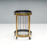 Art Deco Vintage Cocktail Glass and Brass Trolley Bar Cabinet