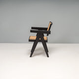 Cassina 501 Capitol Black Stained Oak & Cane Complex Dining Carver Chair