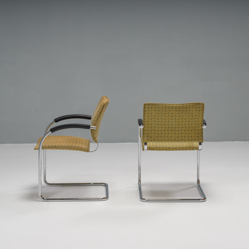 Thonet by Jozef Gorcica and Andreas Krob Brown Fabric S78 Chairs, Set of 2