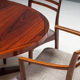 Dyrlund Danish Rosewood Round Extendable Dining Table, 1960s