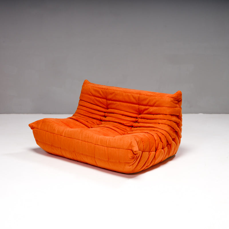 Ligne Roset by Michel Ducaroy Togo Tangerine Orange Modular Sofa, Set of 3