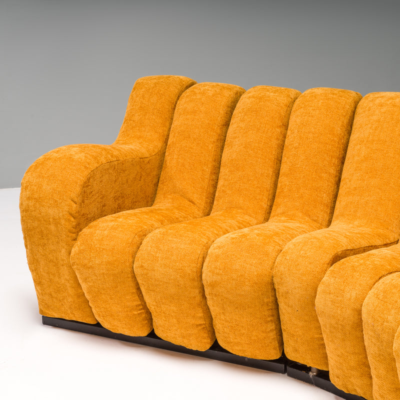 De Sede DS-600 'Non-Stop' Snake Orange Fabric Infinity Sofa