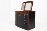 Starbay La Desirade Black Leather and Rosewood Dresser and Chair