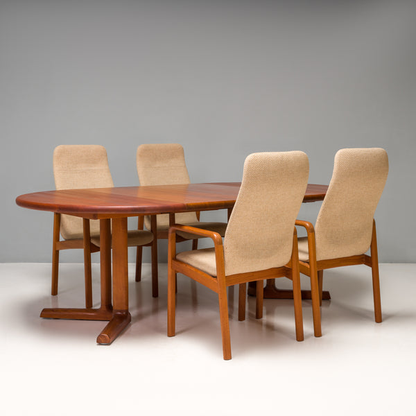 Dyrlund Extendable Teak Dining Table and Set of 4 Chairs, 1960s