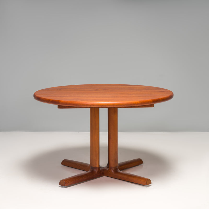 Dyrlund Double Extendable Round Teak Dining Table, 1960s
