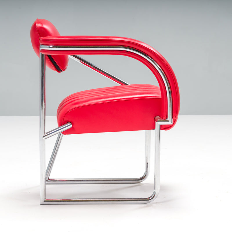Eileen Gray Red Leather Non Conformist Armchair, 2006