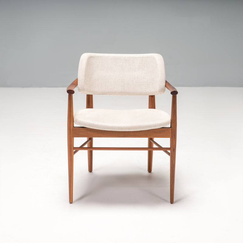Porada Walnut & Fabric Nissa Dining Chairs, Set of 4