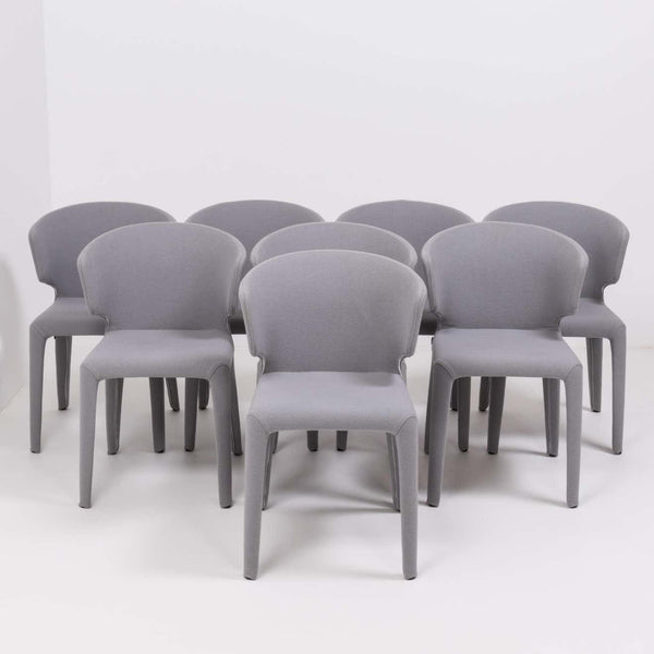 367 Hola Grey Fabric Chairs by Hannes Wettstein for Cassina, Set of 8