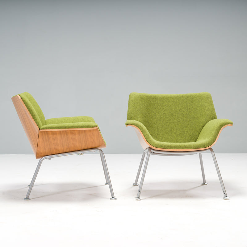 Brian Kane for Herman Miller Green Swoop Plywood Armchairs, Set of 2